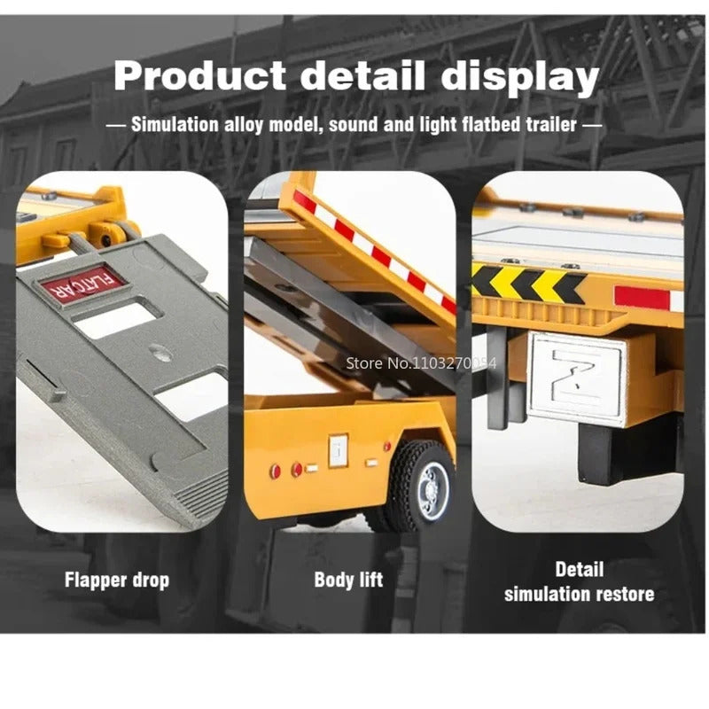 1:32 Engineering Flatbed Trailer Miniature Car Model