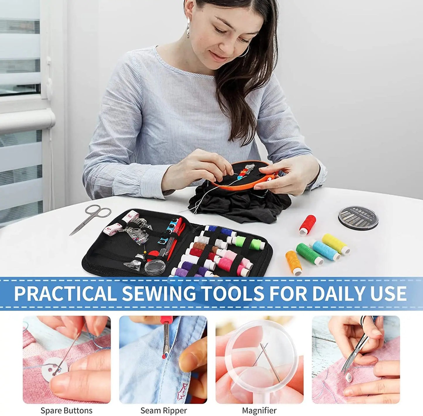 Sewing Kit Compact and Portable for Beginners and Professionals