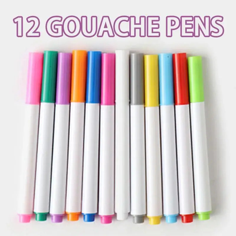 Reusable Drawing Pads with 12 Watercolor Pens