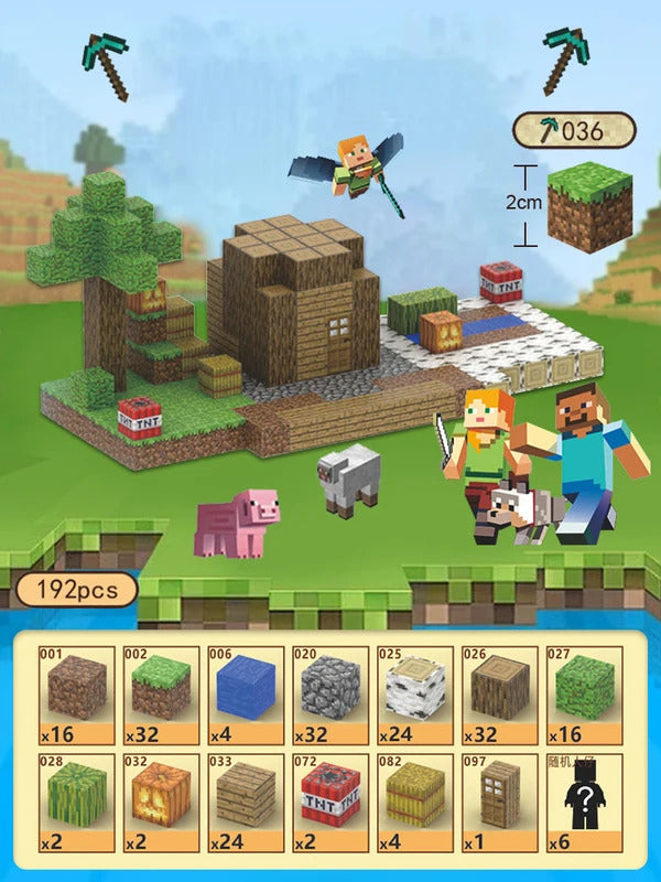 192PCS 磁気ビルディングブロック マインマグネットワールドセット おもちゃ