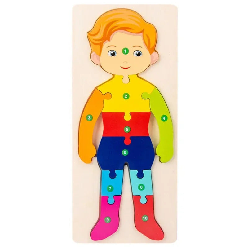 木製 3D 幼児用パズル 教育恐竜おもちゃ