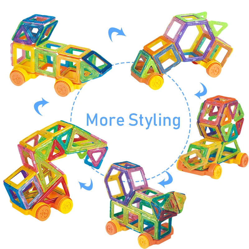 64-184Pcs Kids Magnetic Building Blocks Mini Size Magnet Toys