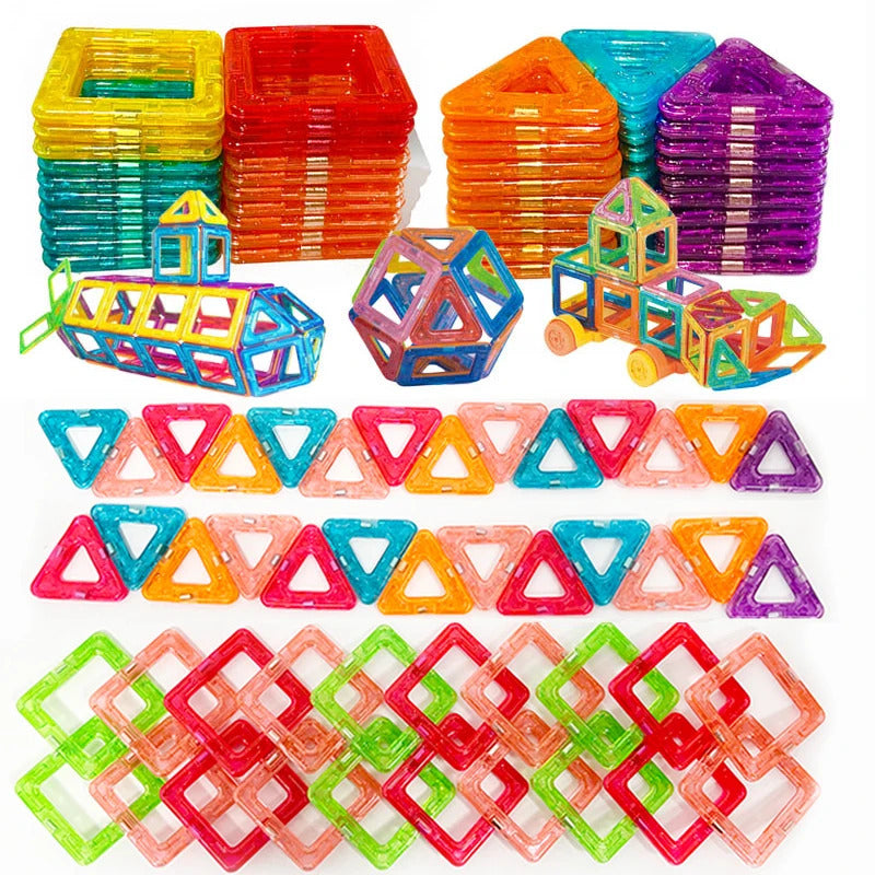 64-184Pcs Kids Magnetic Building Blocks Mini Size Magnet Toys