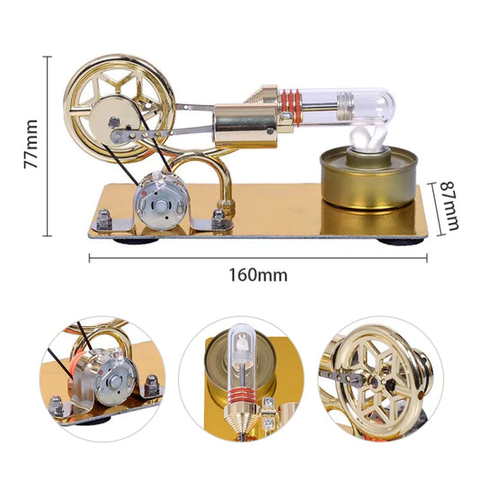 Hot Air Stirling Engine Motor Model Electricity Generator Motor