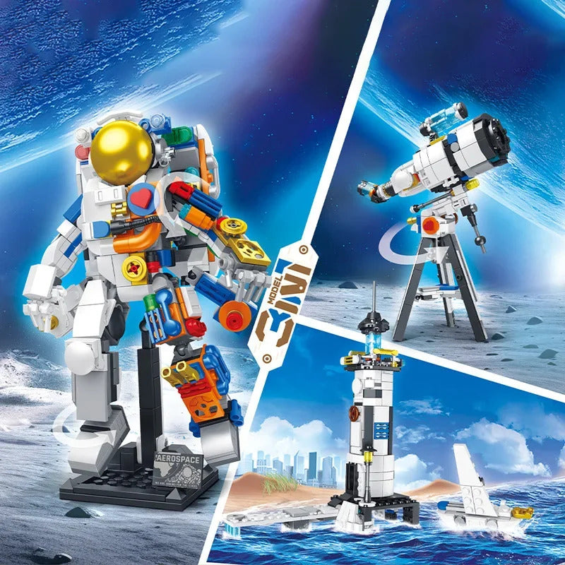 3-in-1 宇宙探査ビルディングブロック レンガ おもちゃ