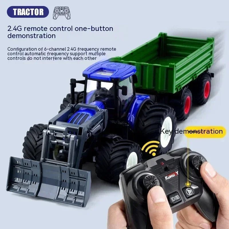 1:24 Alloy Remote-Controlled Tractor Toy