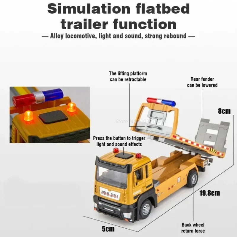 1:32 Engineering Flatbed Trailer Miniature Car Model