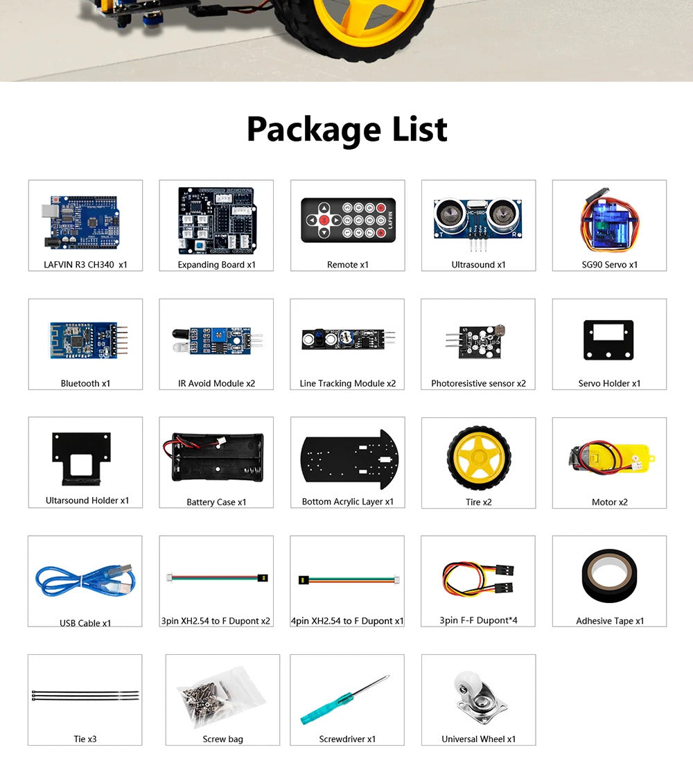 Arduino キット用 2WD マルチロボットカー スマート V2.0 DIY ロボットカー