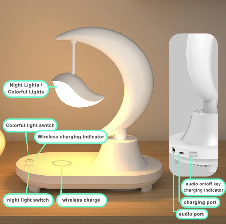 Bluetoothスピーカー LEDベッドサイドナイトランプ