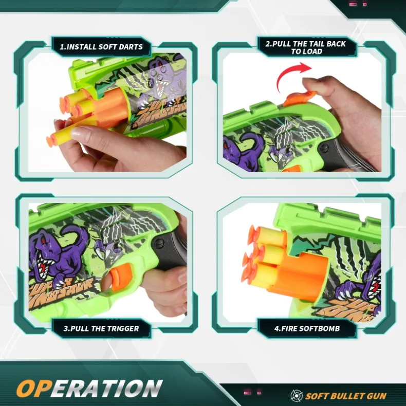 子供用エアソフト弾丸銃おもちゃグラフィティサメカラー