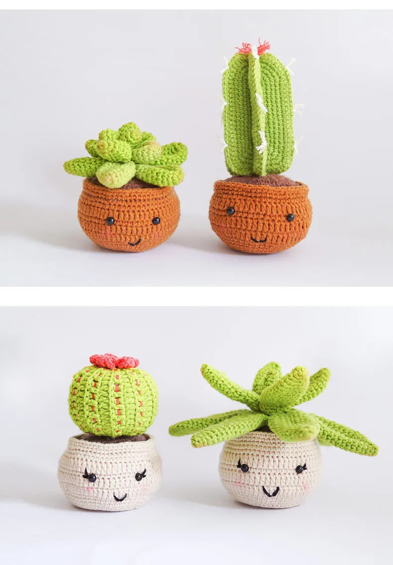 サボテンファミリーかぎ針編みキット 4 パック