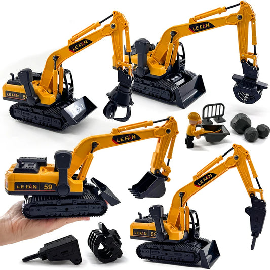1:32 Simulation Diecast Crane Car Model with 3 Head Drill