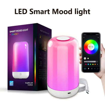 Smart LED Bedsides Lamp Night Light RGB Dimmable Touch Light