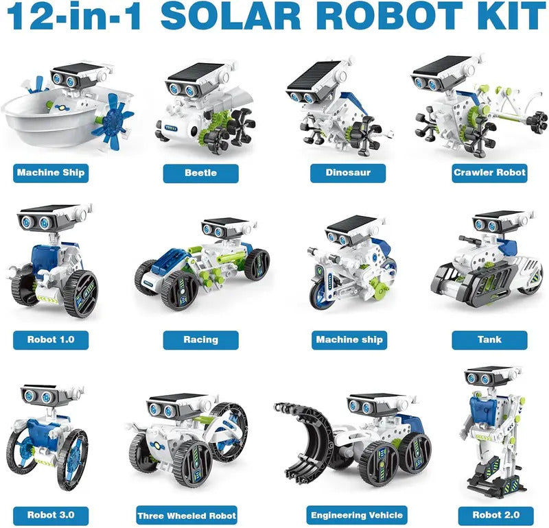 12 In 1 Solar Powered Robot Self-Assembly Toys