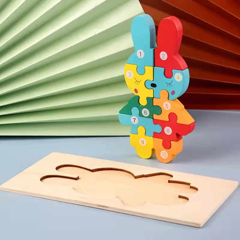 木製幼児用パズル 3Dパズル 知育玩具