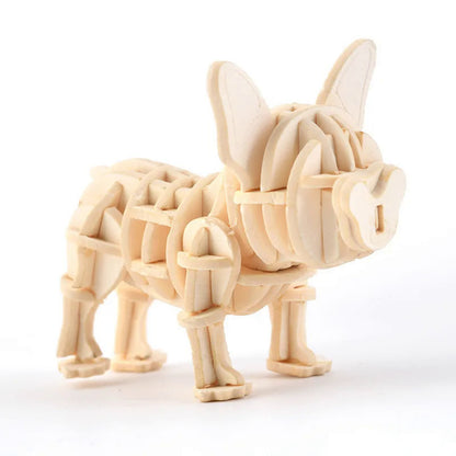 3D Wooden Animal Puzzle Toys Assembly Kit
