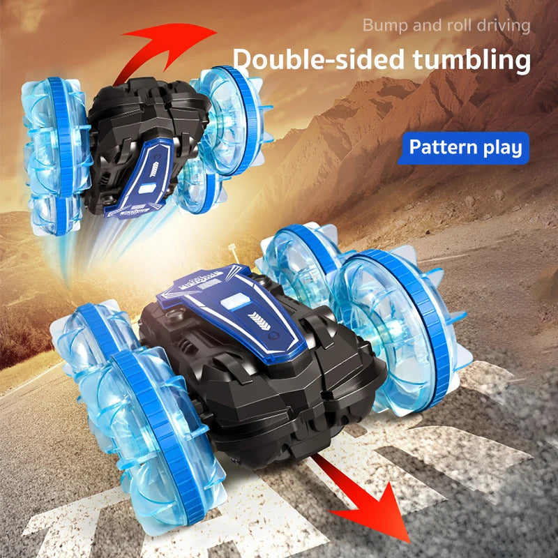新しい LED 水陸両用 RC カー デュアル リモート コントロール 防水 スタント カー