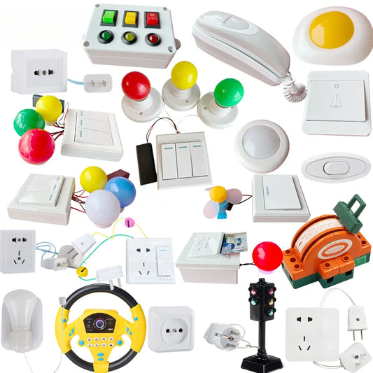 Busy Board DIY Material Accessories Lamps Doorbell Toys