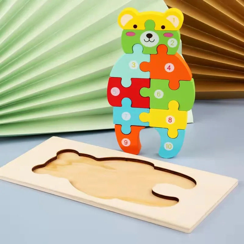 木製幼児用パズル 3Dパズル 知育玩具