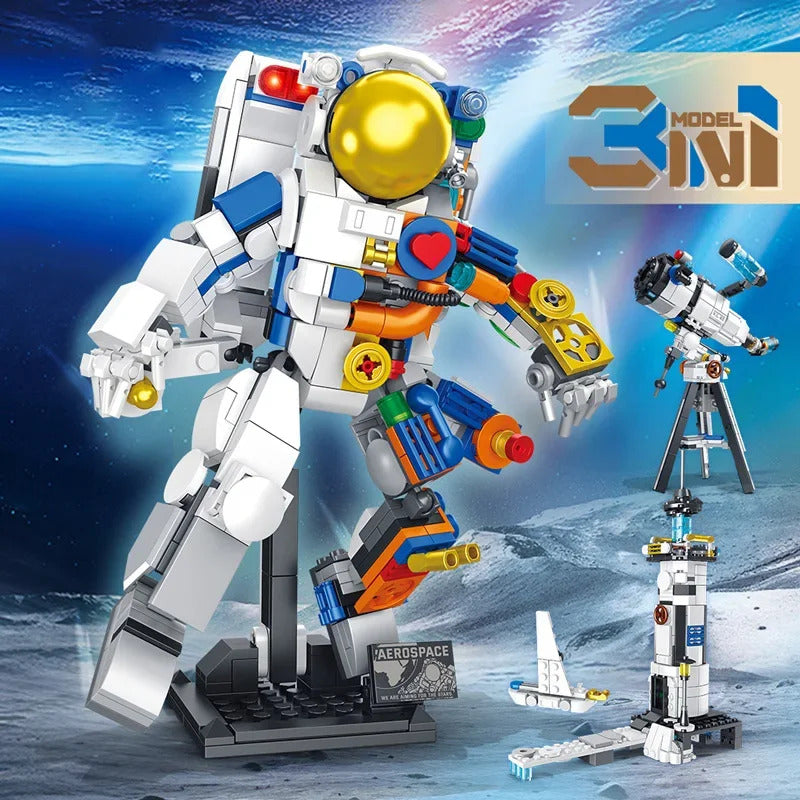 3-in-1 宇宙探査ビルディングブロック レンガ おもちゃ
