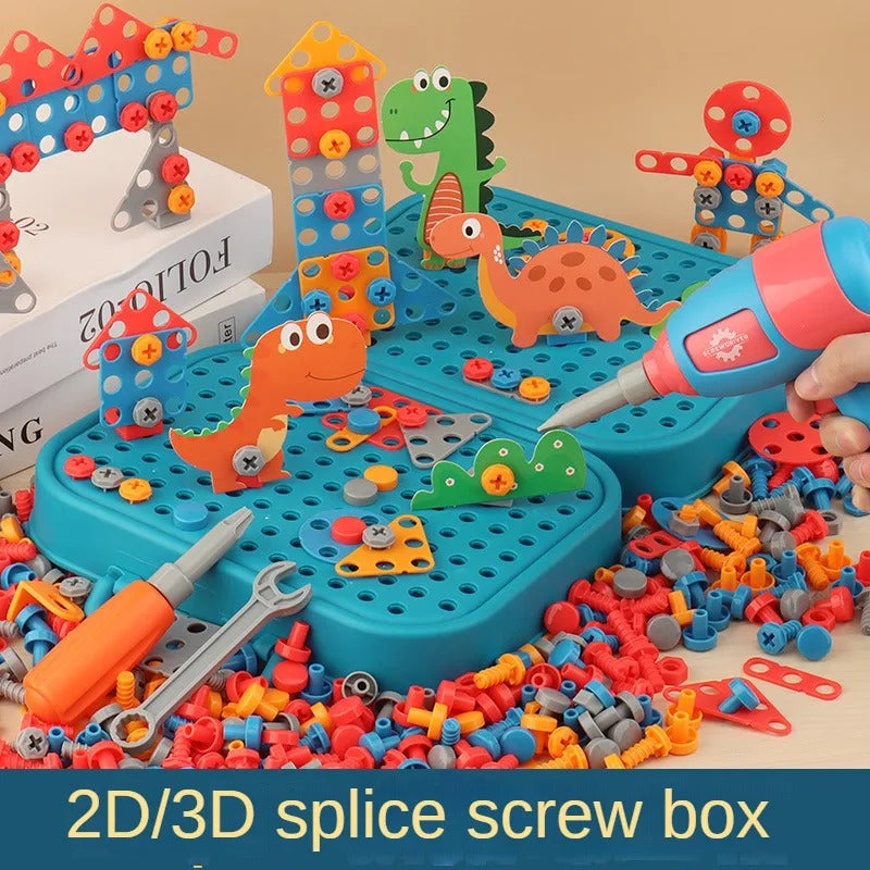 211PCS 子供用ごっこ遊び修理ツールボックス クリエイティブ教育玩具