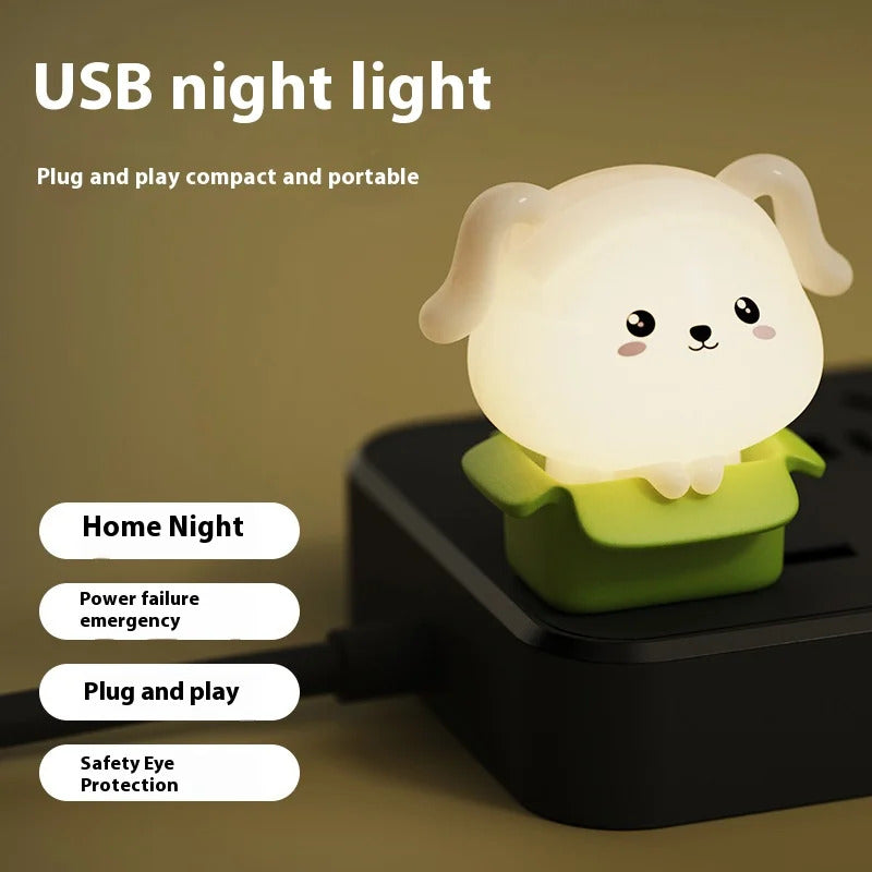 USB かわいいペット漫画ベッドサイドランプ