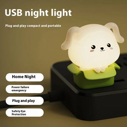 USB かわいいペット漫画ベッドサイドランプ