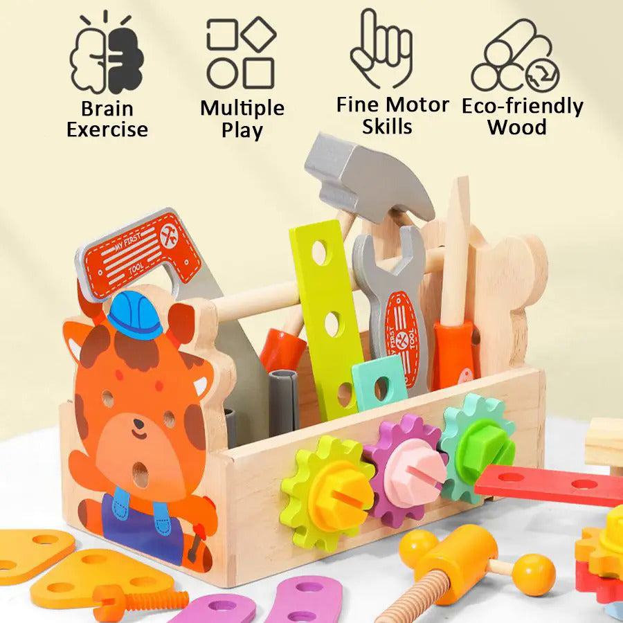 子供用木製ツールボックスクリエイティブプレイセット