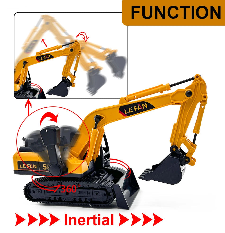 1:32 Simulation Diecast Crane Car Model with 3 Head Drill