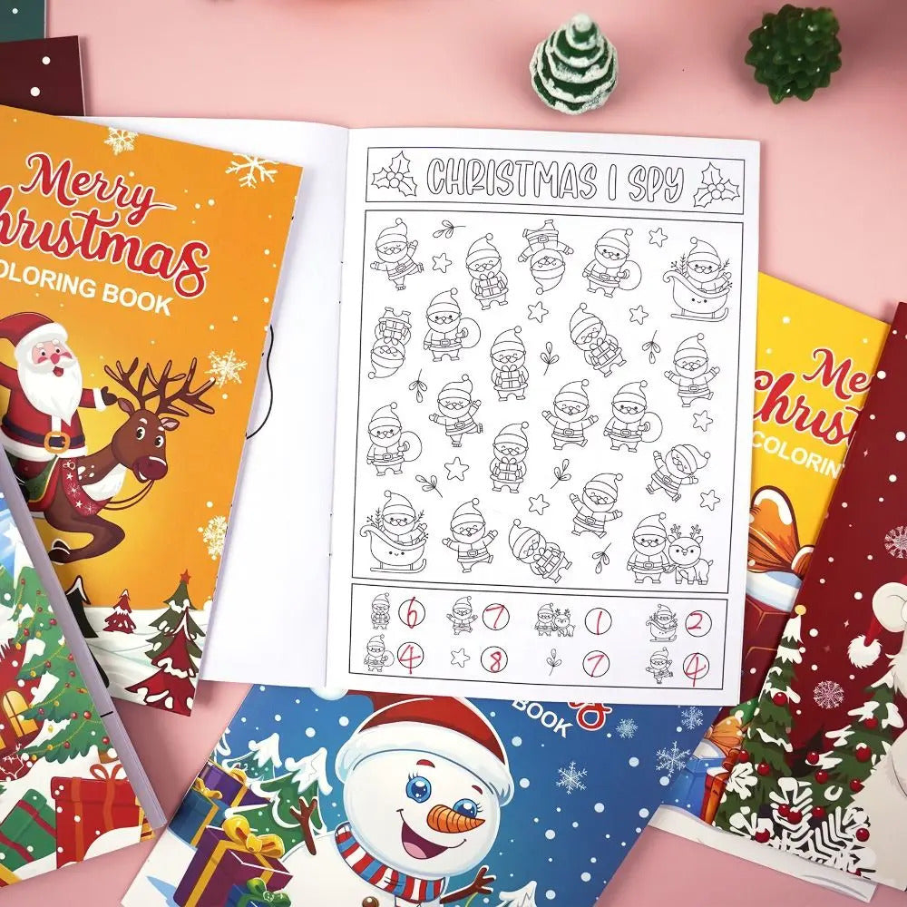 8PCS 高品質クリスマステーマ塗り絵