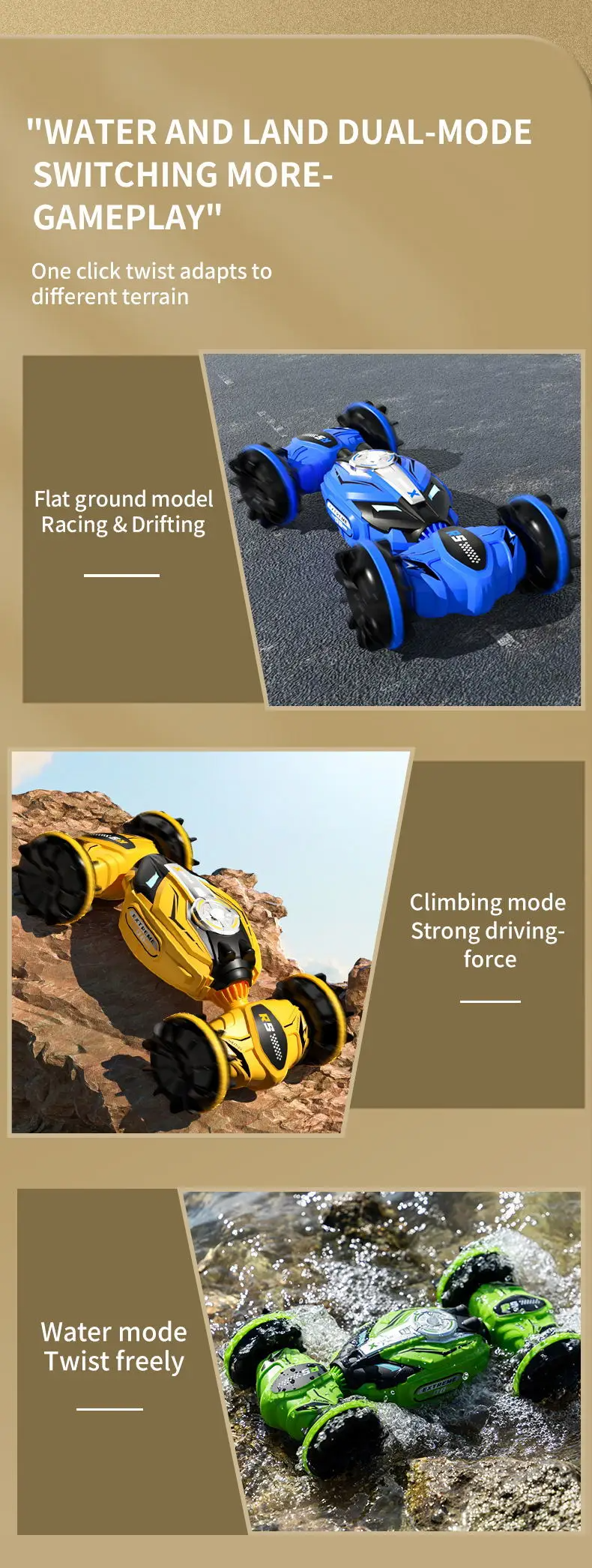 Off Road Climbing Water & Land 4WD Remote Control Racing Car