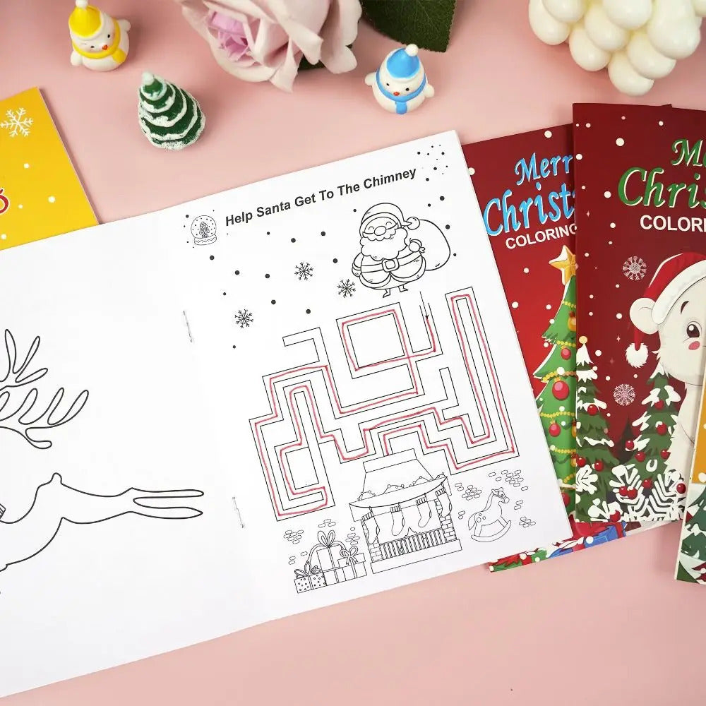 8PCS 高品質クリスマステーマ塗り絵