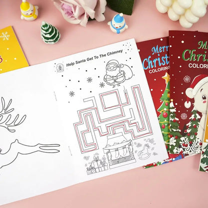 8PCS 高品質クリスマステーマ塗り絵