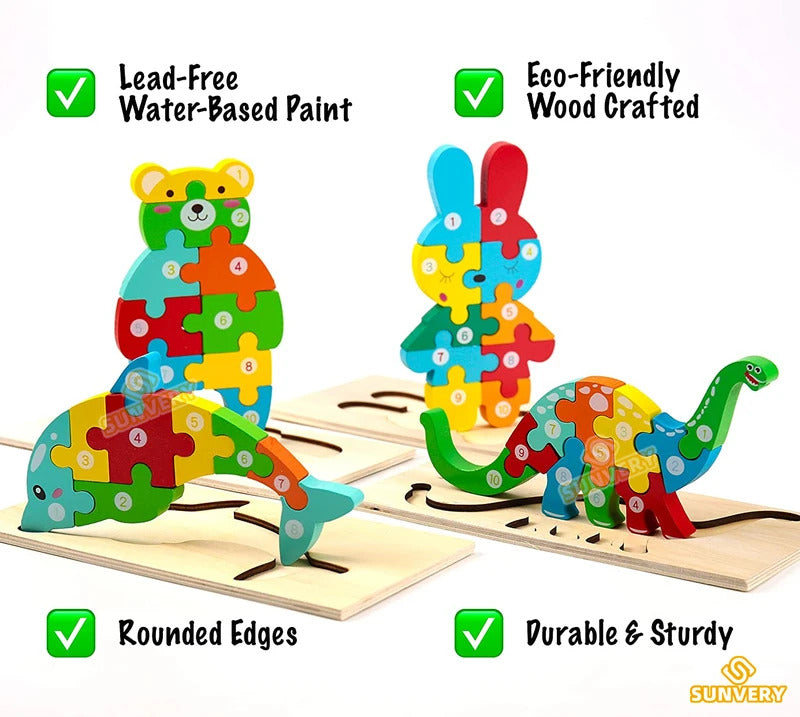 木製幼児用パズル 3Dパズル 知育玩具