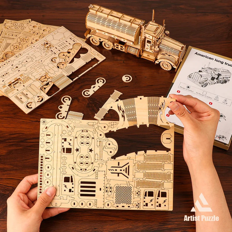 DIYの絶妙な3D木製車パズル