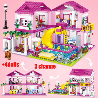 1018pcs シティ 1 チェンジ 3 サマー 2階建て ヴィラ ハウス