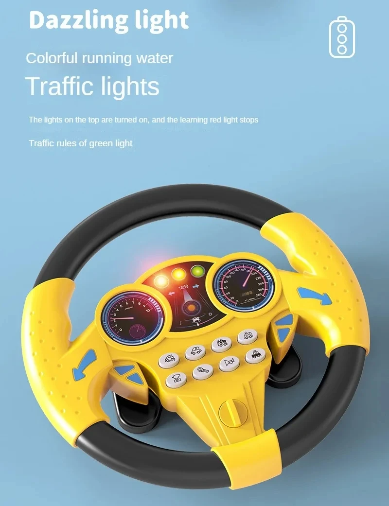 Infant Shining Eletric Simulation Steering Wheel Toy