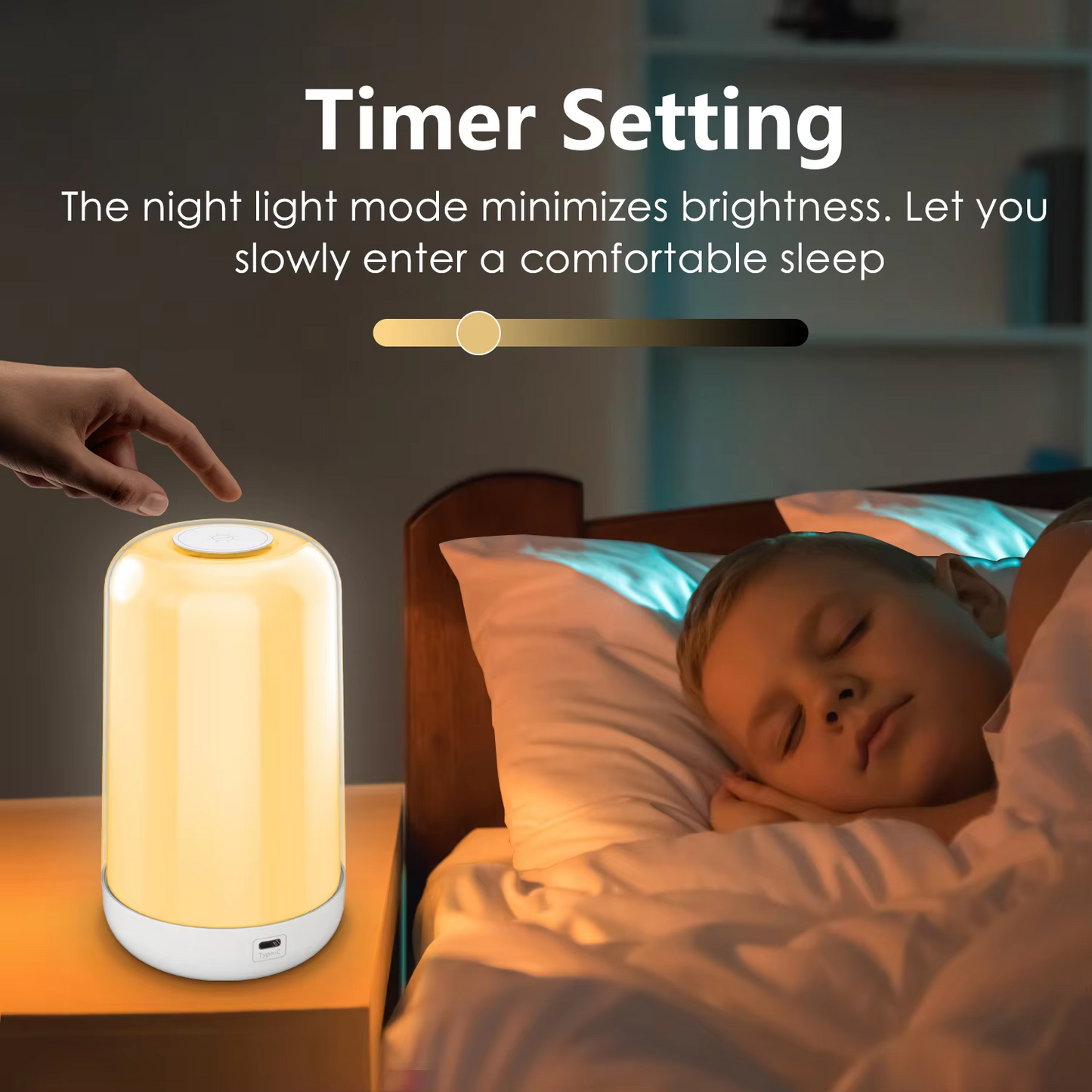 Smart LED Bedsides Lamp Night Light RGB Dimmable Touch Light