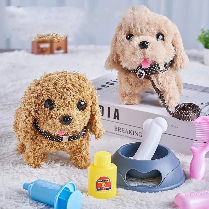 新しい電子歩行インタラクティブ犬ぬいぐるみおもちゃ