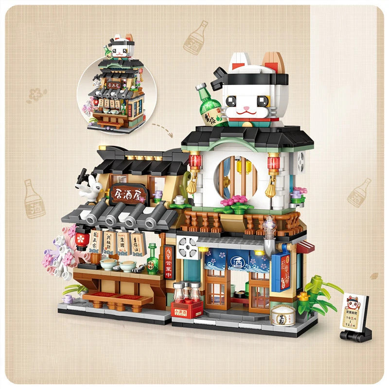 Street View Series Building blocks Izakaya Shaved Ice Shop