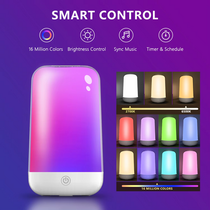 Smart LED Bedsides Lamp Night Light RGB Dimmable Touch Light