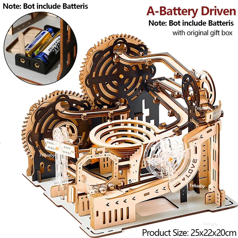 3D Wooden Puzzle Marble Run Kits