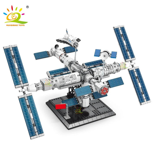 宇宙ステーションビルディングブロック宇宙飛行士フィギュアシティ付き