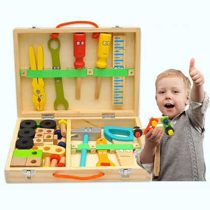 プラスチック製木製ツールボックス子供用ごっこ遊びセット