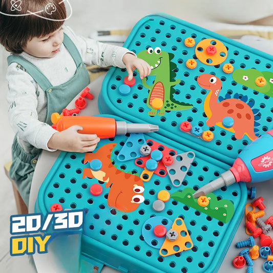 211PCS 子供用ごっこ遊び修理ツールボックス クリエイティブ教育玩具