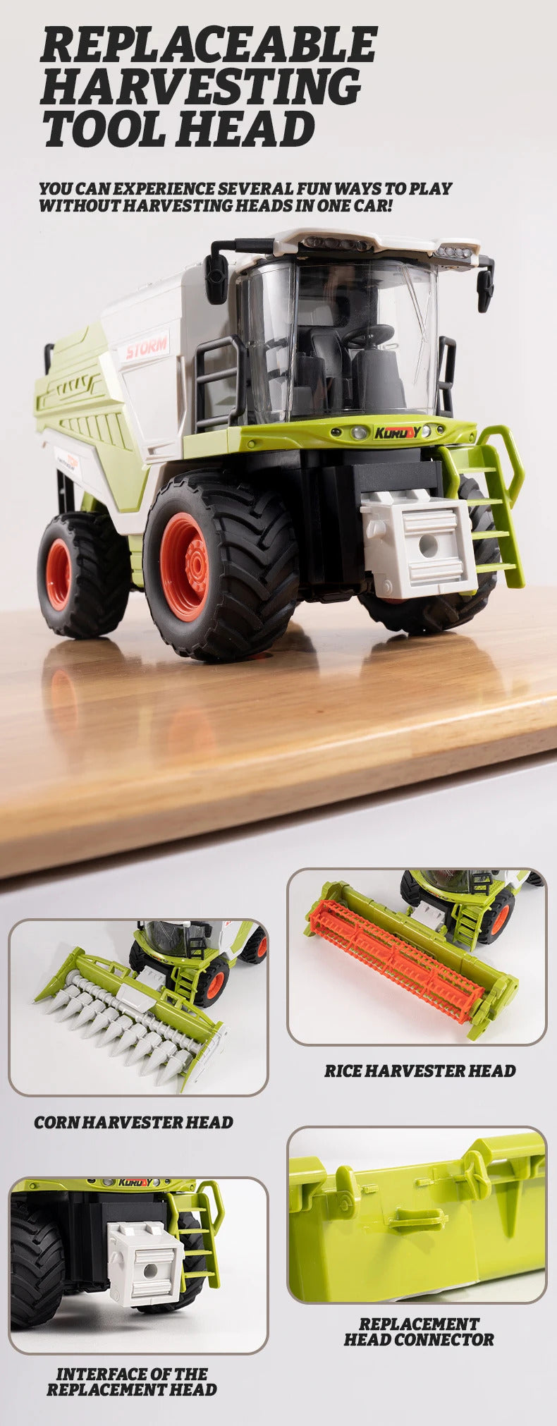 子供用トラックモデル RC ファーマー 1:24 小麦トウモロコシ収穫機