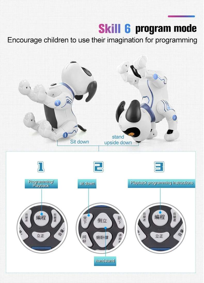 Intelligent Programmable Toys Remote Control Robotic Dog