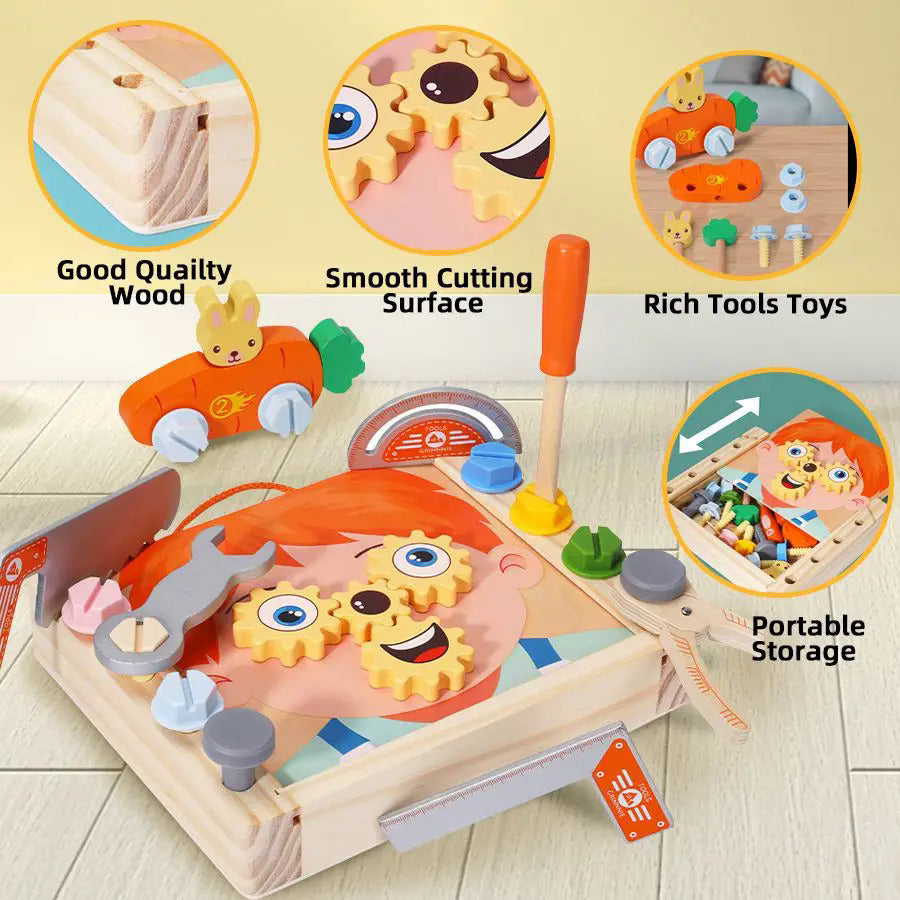 子供用木製ツールボックスクリエイティブプレイセット