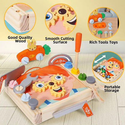 子供用木製ツールボックスクリエイティブプレイセット