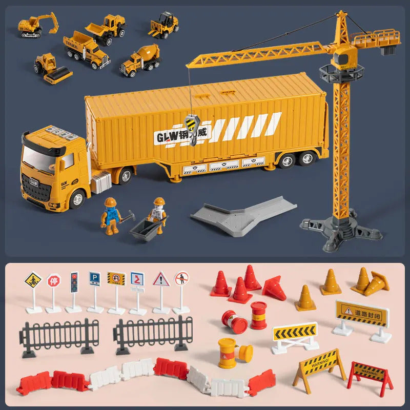 Tractor Alloy Engineering Vehicle Parking Lot Car Set